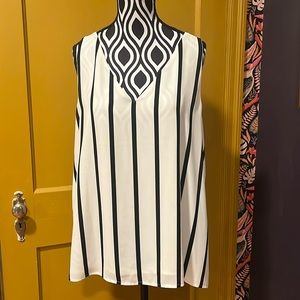 Express White and Black Striped Crossback Tank. Size L